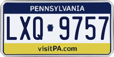 PA license plate LXQ9757