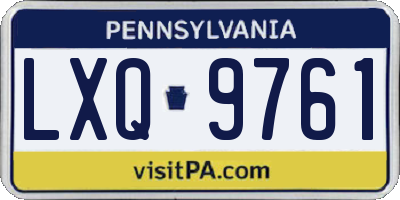 PA license plate LXQ9761