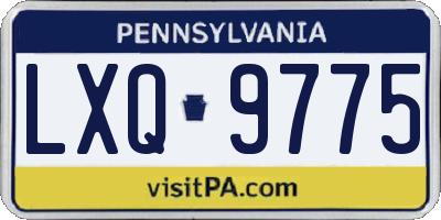 PA license plate LXQ9775