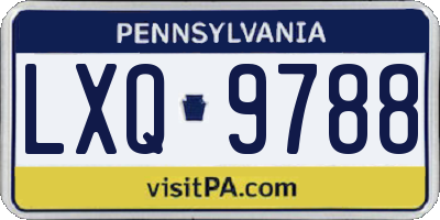 PA license plate LXQ9788