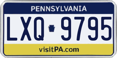 PA license plate LXQ9795