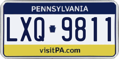 PA license plate LXQ9811