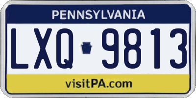 PA license plate LXQ9813
