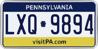 PA license plate LXQ9894