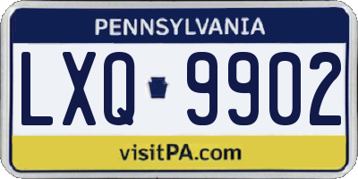 PA license plate LXQ9902