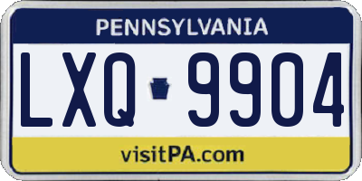 PA license plate LXQ9904