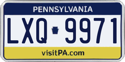 PA license plate LXQ9971