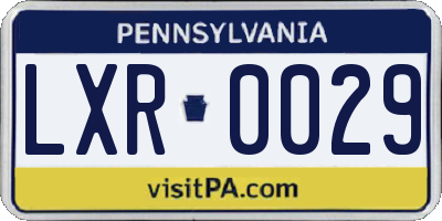 PA license plate LXR0029
