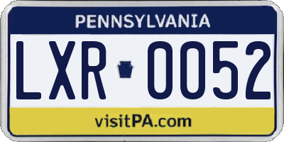 PA license plate LXR0052