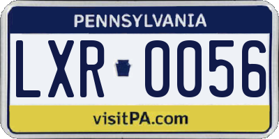 PA license plate LXR0056