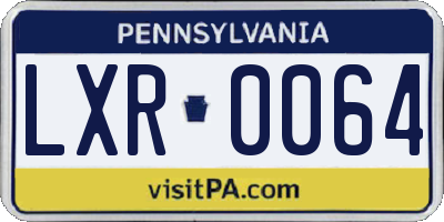 PA license plate LXR0064