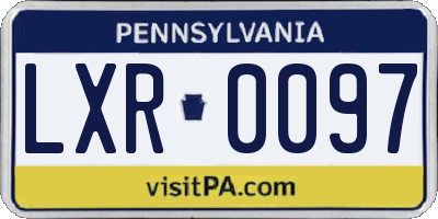 PA license plate LXR0097