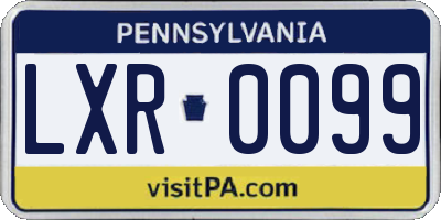 PA license plate LXR0099
