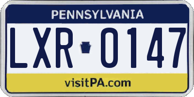 PA license plate LXR0147