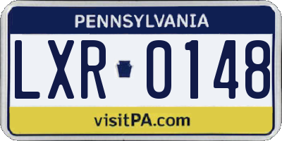 PA license plate LXR0148