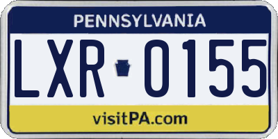 PA license plate LXR0155