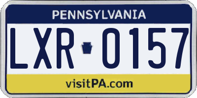 PA license plate LXR0157