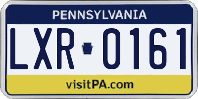 PA license plate LXR0161