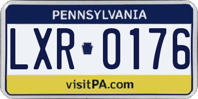PA license plate LXR0176