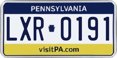 PA license plate LXR0191