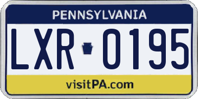 PA license plate LXR0195
