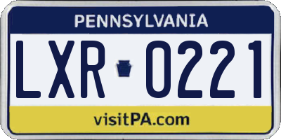 PA license plate LXR0221