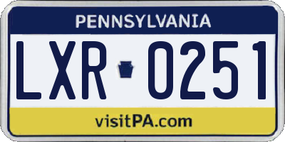PA license plate LXR0251