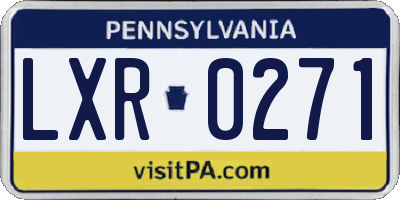 PA license plate LXR0271