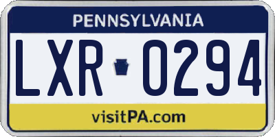 PA license plate LXR0294