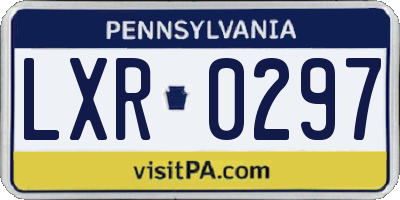 PA license plate LXR0297