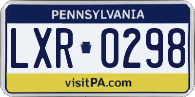 PA license plate LXR0298