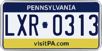 PA license plate LXR0313