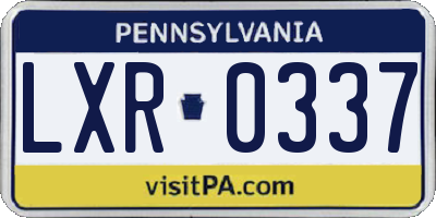 PA license plate LXR0337