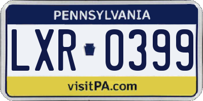 PA license plate LXR0399