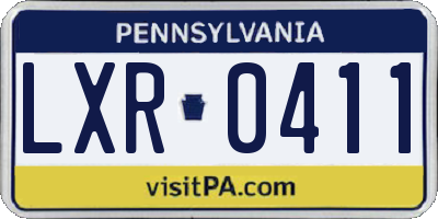 PA license plate LXR0411