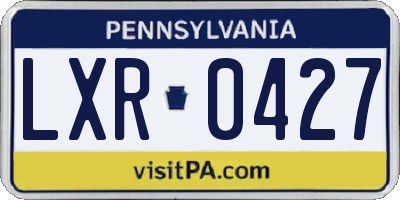 PA license plate LXR0427