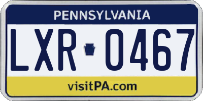 PA license plate LXR0467