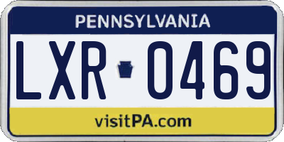 PA license plate LXR0469