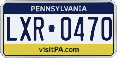PA license plate LXR0470