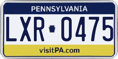 PA license plate LXR0475