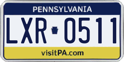 PA license plate LXR0511