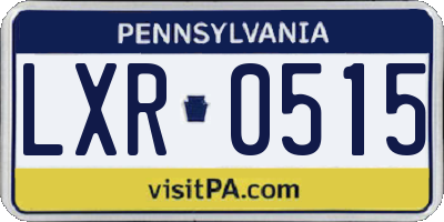 PA license plate LXR0515