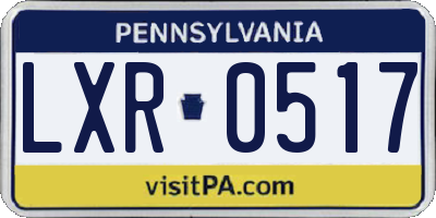 PA license plate LXR0517