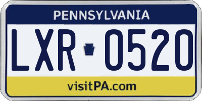 PA license plate LXR0520