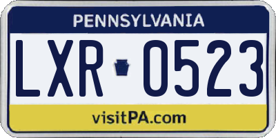 PA license plate LXR0523