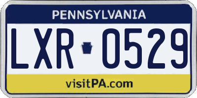 PA license plate LXR0529