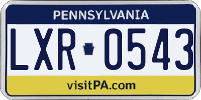 PA license plate LXR0543
