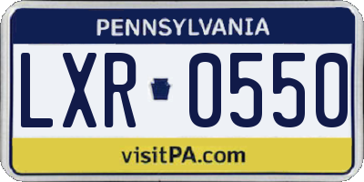 PA license plate LXR0550