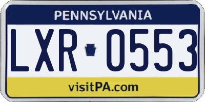 PA license plate LXR0553