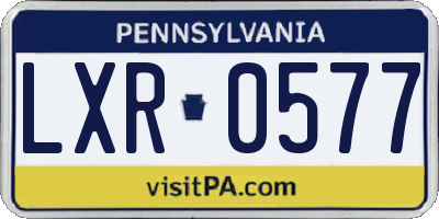 PA license plate LXR0577